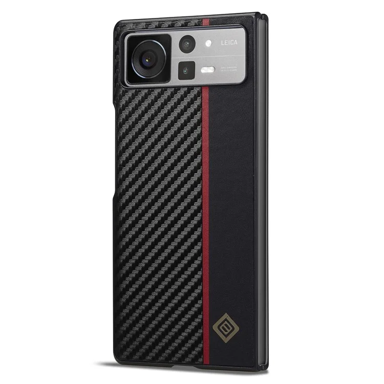 Coque arrière LC.IMEEKE pour Xiaomi Mix Fold 2 5G, téléphone mobile Texture en fibre de carbone Revêtement en cuir PU+TPU+EVA