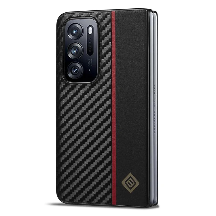LC.IMEEKE Für Oppo Find N Anti-Fall Kohlefaser-Textur-Abdeckung Mobiltelefon PU-Leder+TPU+EVA-Hülle