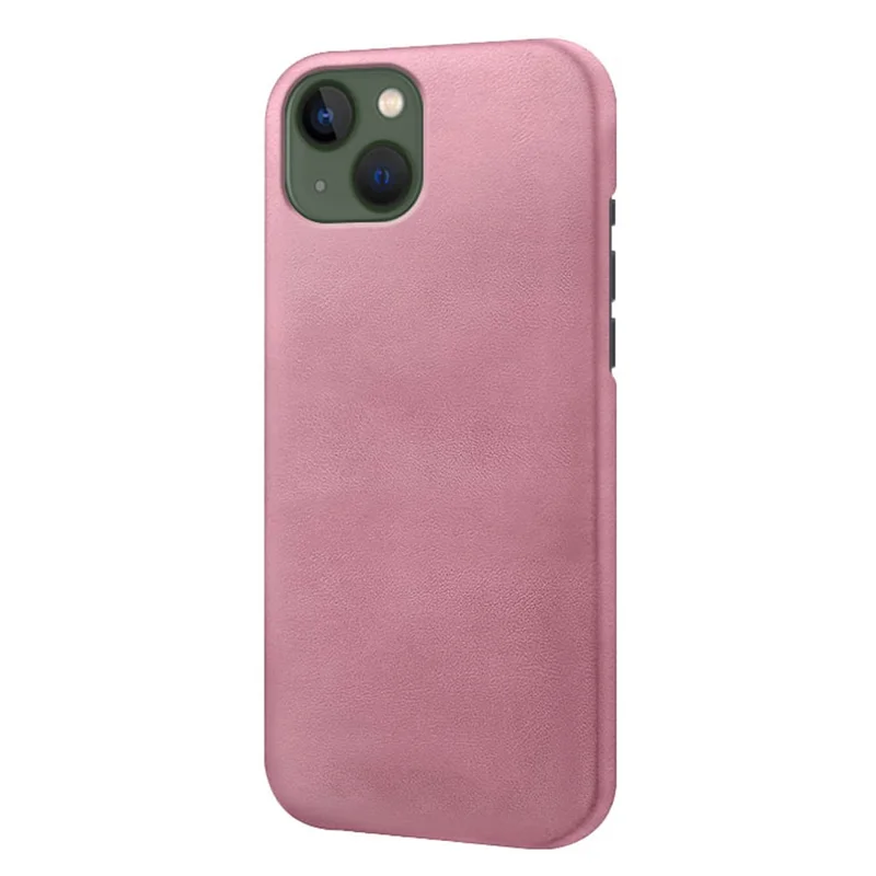 Для iPhone 15 Plus PU Leather + PC Calf Texture Case Ultra-Thin Protective Phone Cover - Rose Gold