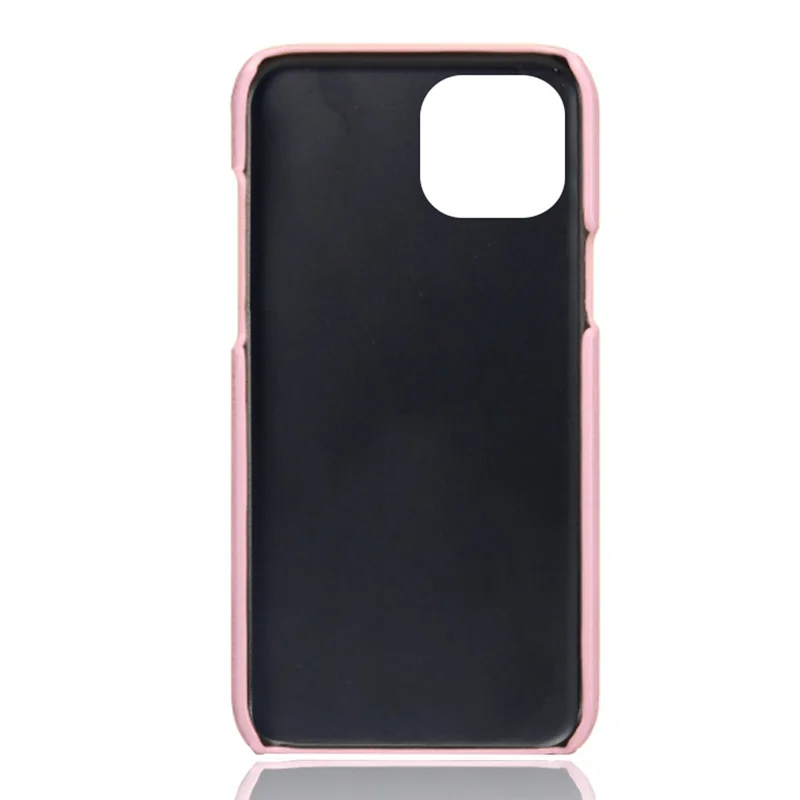 Для iPhone 15 Plus PU Leather + PC Calf Texture Case Ultra-Thin Protective Phone Cover - Rose Gold