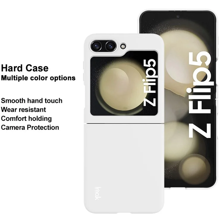 IMAK JS-2 Series For Samsung Galaxy Z Flip5 5G Protective Case Hard PC Anti-drop Phone Cover - White