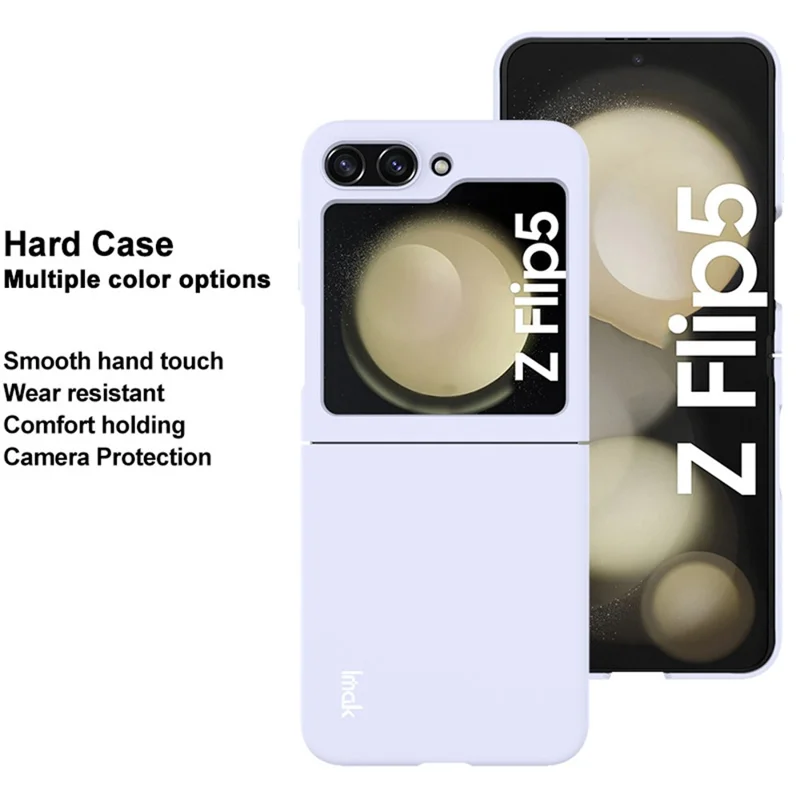 IMAK JS-2 Series For Samsung Galaxy Z Flip5 5G Protective Case Hard PC Anti-drop Phone Cover - Purple