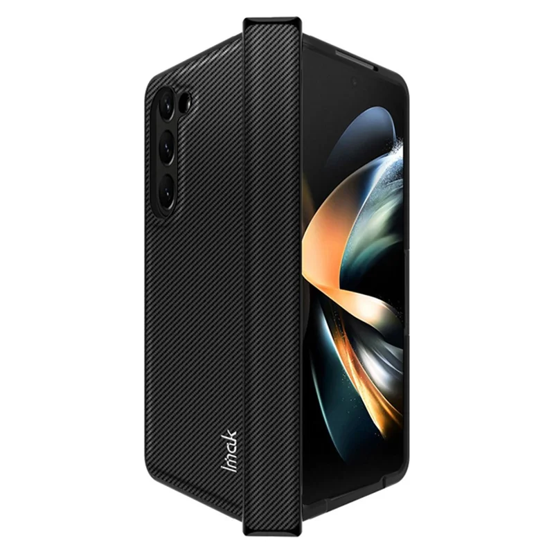 IMAK Ruiyi Series for Samsung Galaxy Z Fold5 5G Carbon Fiber Texture Phone Case PU+PC Anti-Drop Phone Cover