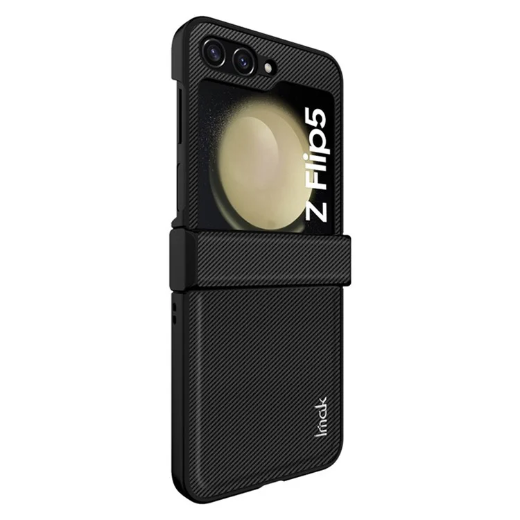 IMAK Ruiyi Series per Samsung Galaxy Z Flip5 5G Phone Cover Texture in fibra di carbonio PC + Custodia in pelle PU per telefono
