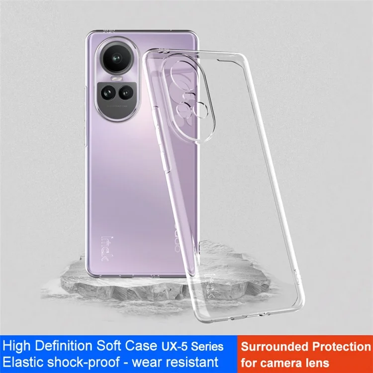 IMAK UX-5 Series para Oppo Reno10 Pro 5G (Global) Funda de Teléfono Móvil Transparente Flexible de TPU