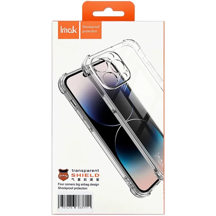 IMAK para Oppo Reno10 Pro 5G (Global) / Reno10 5G (Global) Funda de teléfono móvil de TPU transparente Cubierta Cojín de airbag de cuatro esquinas Carcasa para teléfono inteligente - Transparente