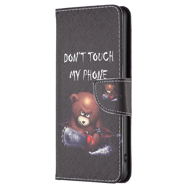 Für Samsung Galaxy F34 5G / M34 5G PU-Leder Muster Drucken Handy-Hülle Brieftasche Stand Anti-Drop-Abdeckung - Bär