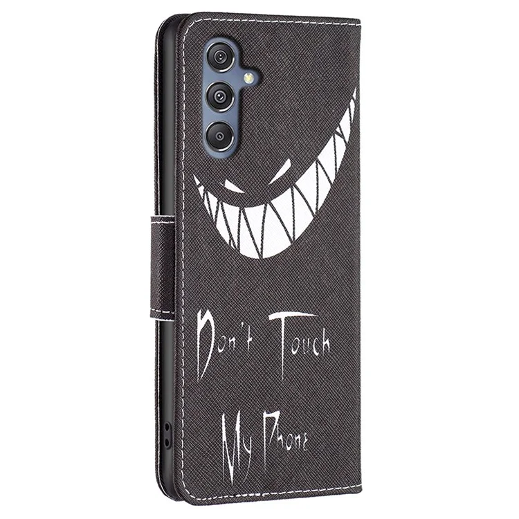 Pour Samsung Galaxy F34 5G / M34 5G Étui de téléphone en cuir PU avec impression de motif Portefeuille Support Anti-chute - Ne touchez pas à mon téléphone