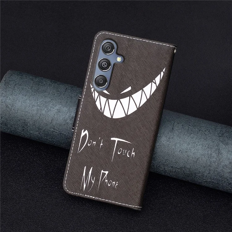 Pour Samsung Galaxy F34 5G / M34 5G Étui de téléphone en cuir PU avec impression de motif Portefeuille Support Anti-chute - Ne touchez pas à mon téléphone