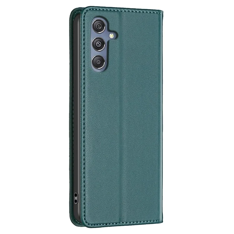 BINFEN COLOR BF18 für Samsung Galaxy F34 5G / M34 5G Lederhülle Kartenfach Faltbarer Ständer - Grün