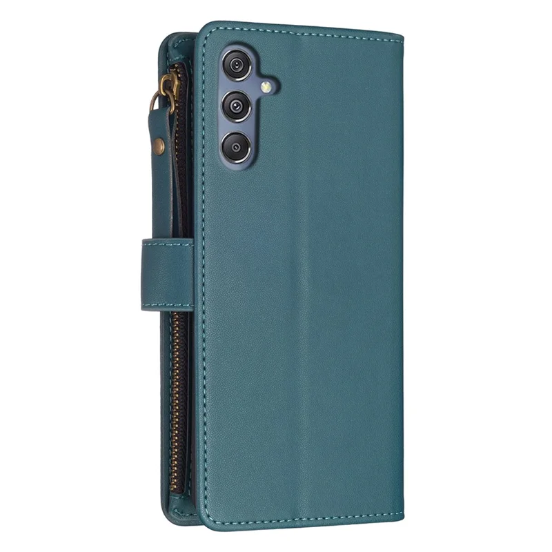BF Style-19 for Samsung Galaxy F34 5G / M34 5G Funda de Teléfono de Piel Sintética con Billetera, Soporte y Bolsillo con Cremallera - Verde