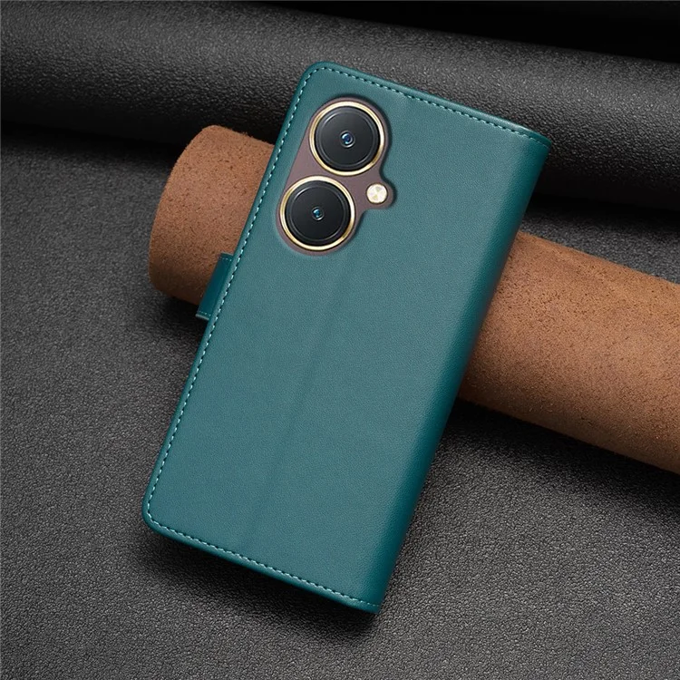 BF Style-19 para vivo Y27 4G Zipper Pocket Wallet Case Flip PU Leather Stand Phone Cover - Verde