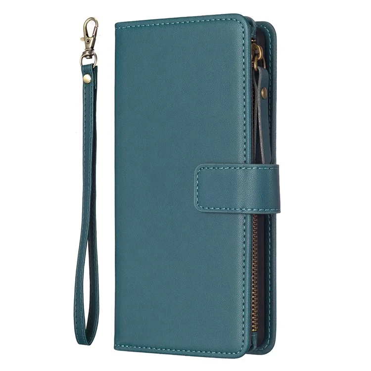 BF Style-19 Para Oppo A78 4G Funda de cartera de cuero PU con soporte a prueba de golpes con bolsillo con cremallera - Verde