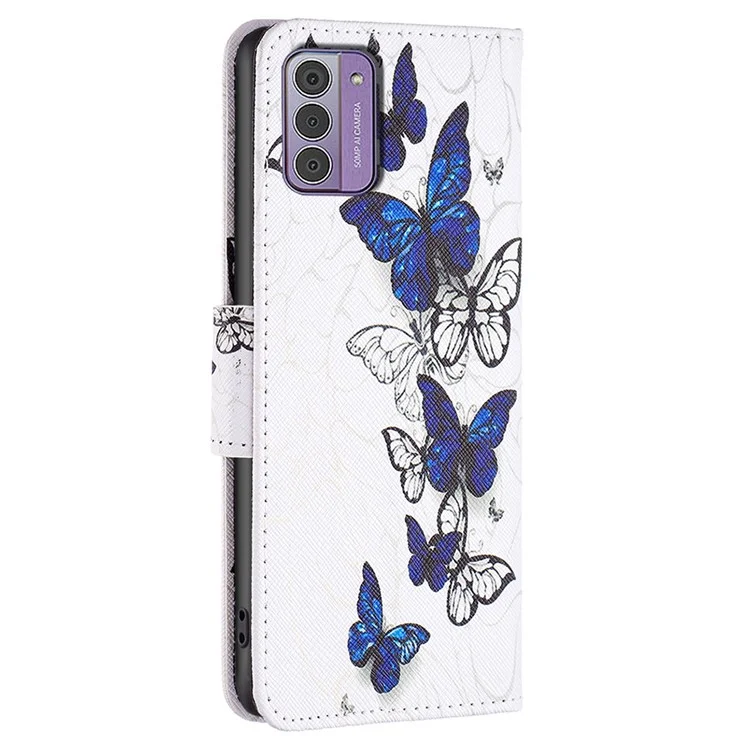 Flip PU Leather Cover for Nokia G42 / G310 , Stand Pattern Printing Wallet Phone Case - Butterflies