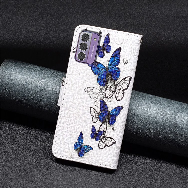 Flip PU Leather Cover for Nokia G42 / G310 , Stand Pattern Printing Wallet Phone Case - Butterflies
