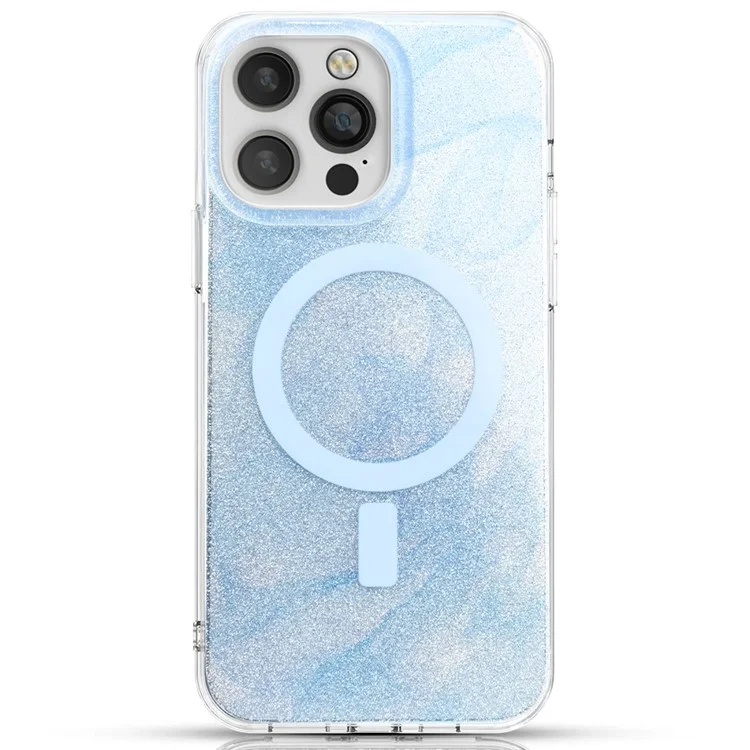 Bulk Buy Slim Phone Case für iPhone 14 Pro Max Ink Pattern Epoxy TPU+PC Cover kompatibel mit MagSafe (MOQ: 50) - Blau