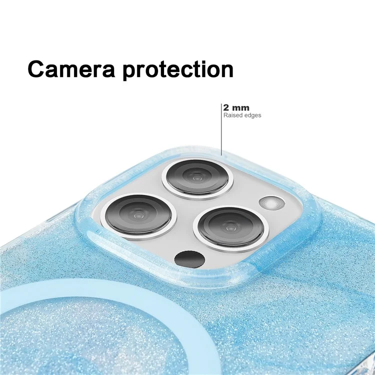 Bulk Buy Slim Phone Case für iPhone 14 Pro Max Ink Pattern Epoxy TPU+PC Cover kompatibel mit MagSafe (MOQ: 50) - Blau