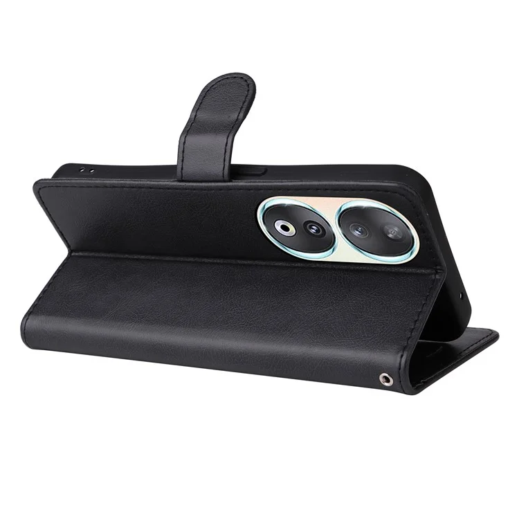 Серия KT Leather-2 для Honor 90 Slim-Fit, чехол-книжка из искусственной кожи с жёстким корпусом, чёрный