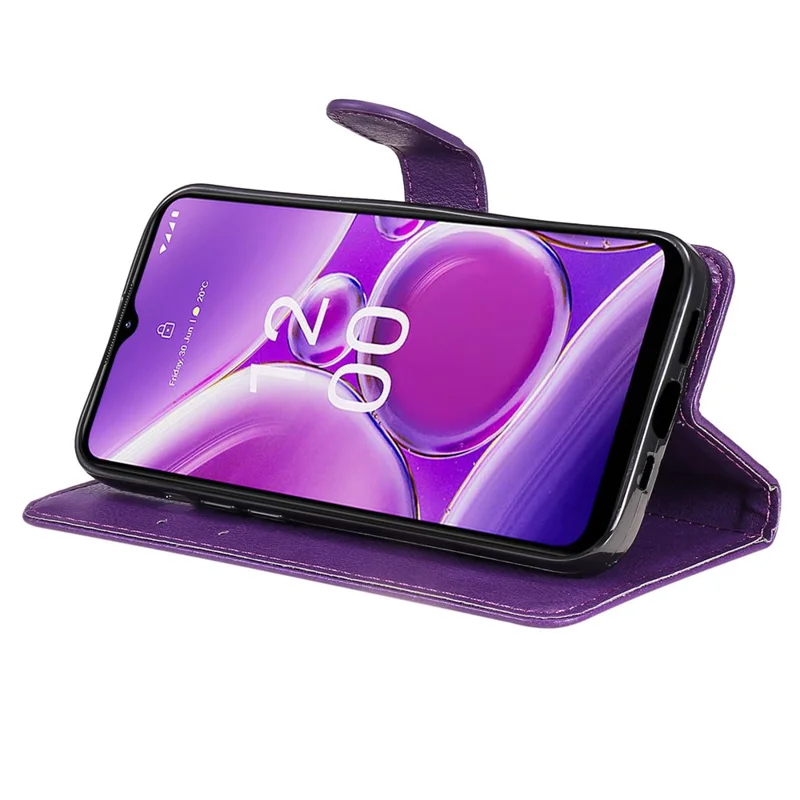 For Nokia G42 Case Solid Color Leather Mobile Cover Wallet Stand with Strap - Purple