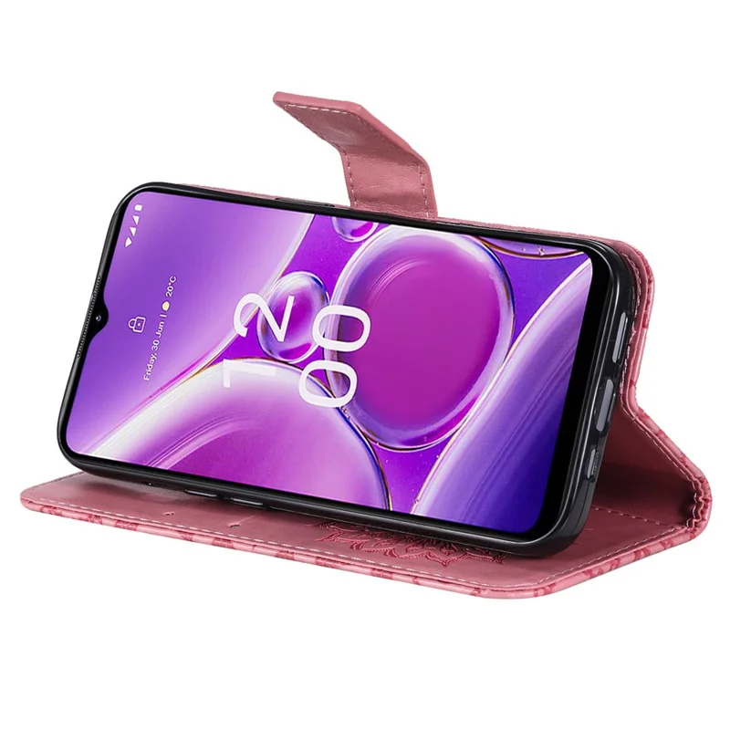 For Nokia G42 Phone Case Sunflower Imprinted Leather Wallet Stand Cover with Strap - Pink