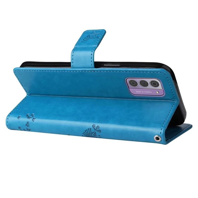 For Nokia G42 Phone Case with Stand Cat Tree Pattern Leather Wallet Mobile Cover  - Blue