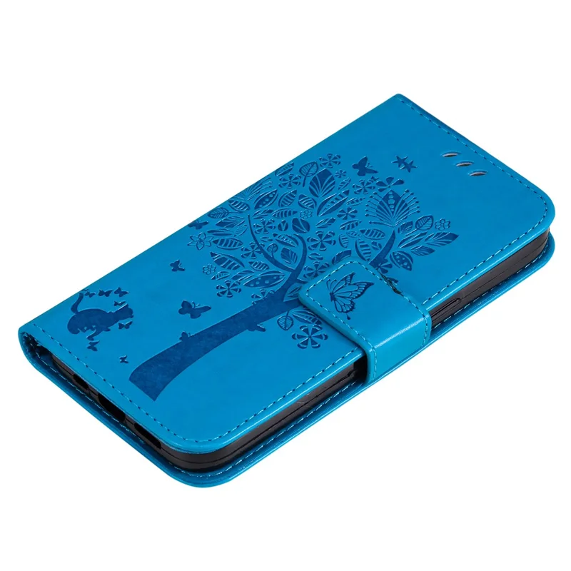 For Nokia G42 Phone Case with Stand Cat Tree Pattern Leather Wallet Mobile Cover  - Blue