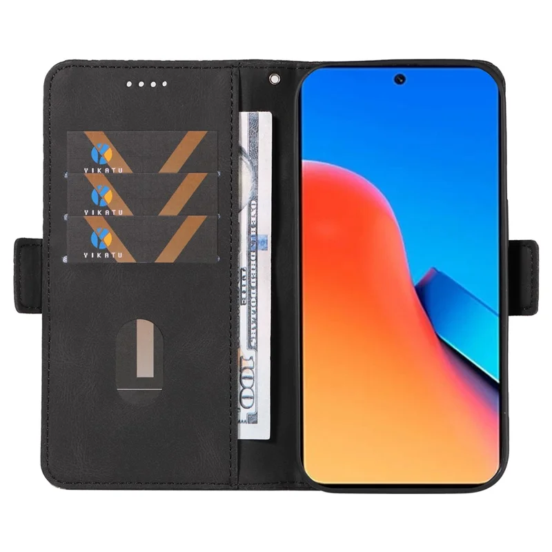 Para Xiaomi Redmi 12 4G Funda de cartera de cuero antigota con estampado de rombos - Negro