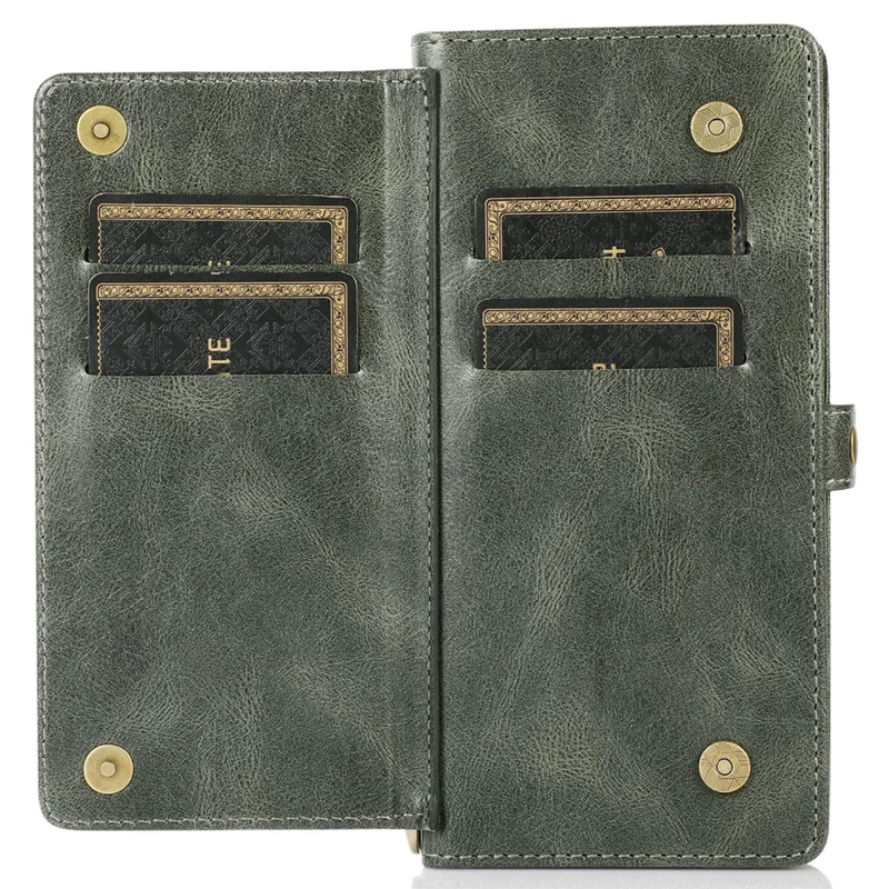 For Samsung Galaxy A33 5G TPU+PU Leather Case Detachable 2-in-1 Protective Wallet Phone Cover with Strap - Green