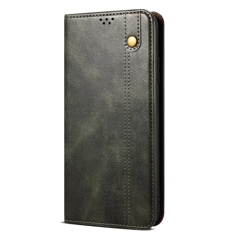 Для Oppo Reno10 Pro 5G (Global) Waxy Crazy Horse Texture Cell Phone Cover PU Leather Wallet Stand Case - Green