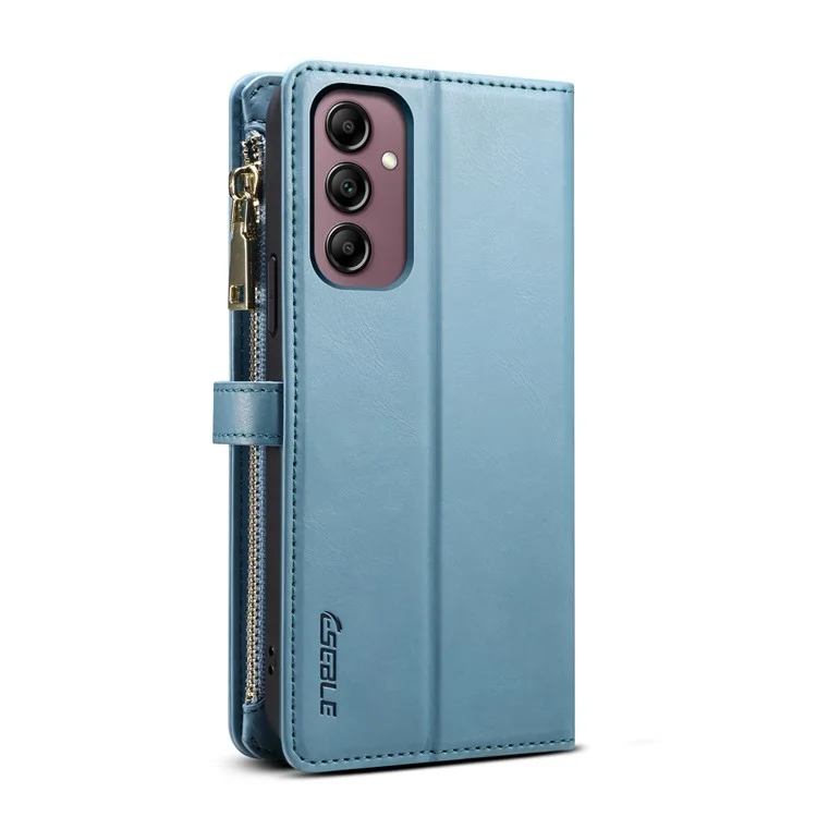 ESEBLE Stand Folio Cover for Samsung Galaxy S23 FE , RFID Blocking Leather Zipper Pocket Wallet Phone Case - Blue