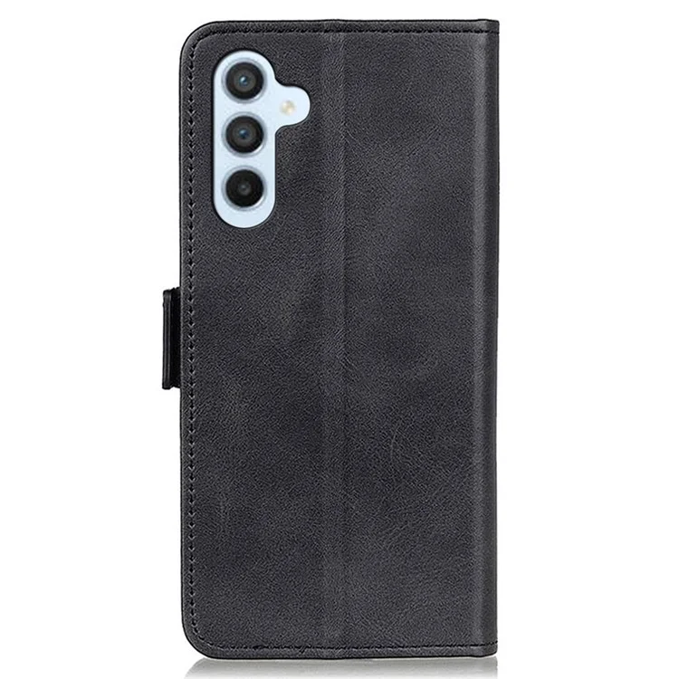 Pour Samsung Galaxy F34 5G / M34 5G Étui portefeuille en cuir de vachette texturé PU avec support - Noir