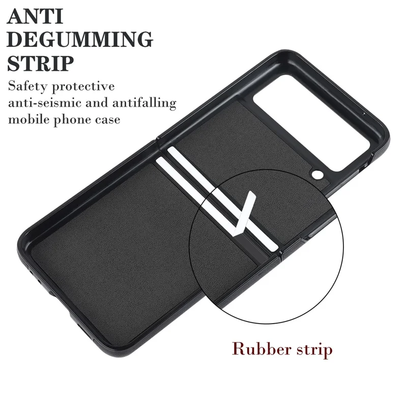 For Samsung Galaxy Z Flip4 5G V-Shape Stitching Phone Case PU Leather Coated PC Anti-Scratch Cover - White