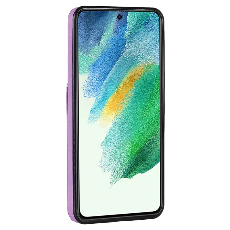 Retro PU+TPU Phone Case for Samsung Galaxy S22+ 5G RFID Blocking Zippered Wallet Phone Cover with Kickstand - Purple