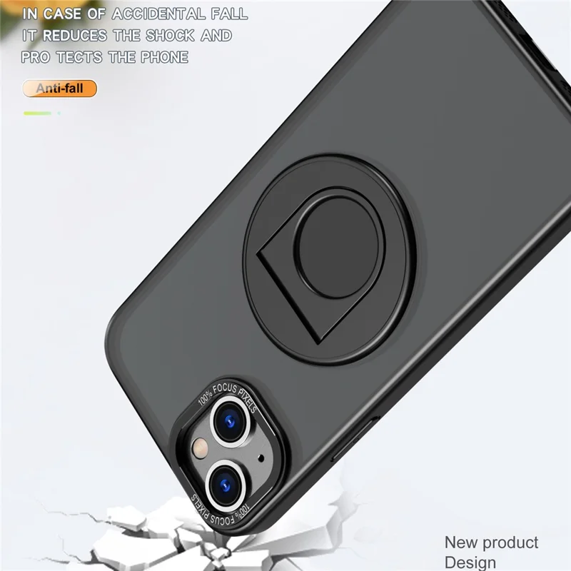 Style-A Magnetic Case for iPhone 14 Plus , Acrylic+TPU Phone Kickstand Cover Compatible with MagSafe - Black