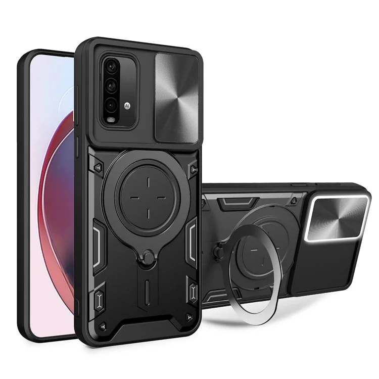 Kickstand Case for Xiaomi Poco M3 / Redmi Note 9 4G (Qualcomm Snapdragon 662) / Redmi 9 Power / Redmi 9T Phone Cover - Black