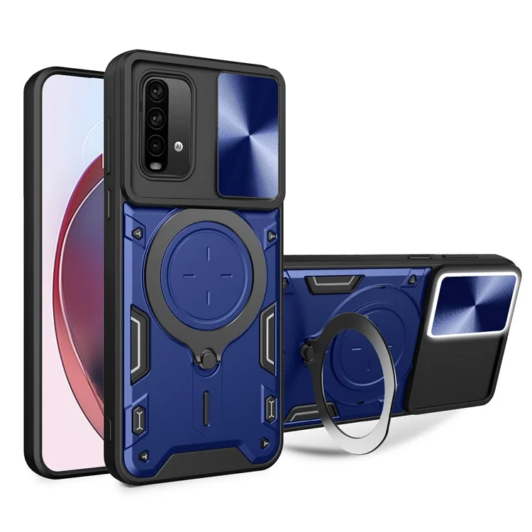 Funda con Soporte para Xiaomi Poco M3 / Redmi Note 9 4G (Qualcomm Snapdragon 662) / Redmi 9 Power / Redmi 9T Funda de Teléfono - Azul