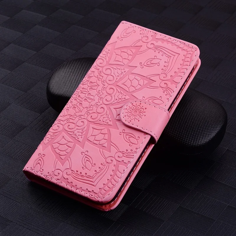 Funda con Tapa para Samsung Galaxy S23 FE, Textura de Piel de Ternera con Estampado Floral, Soporte Plegable y Cartera - Rosa