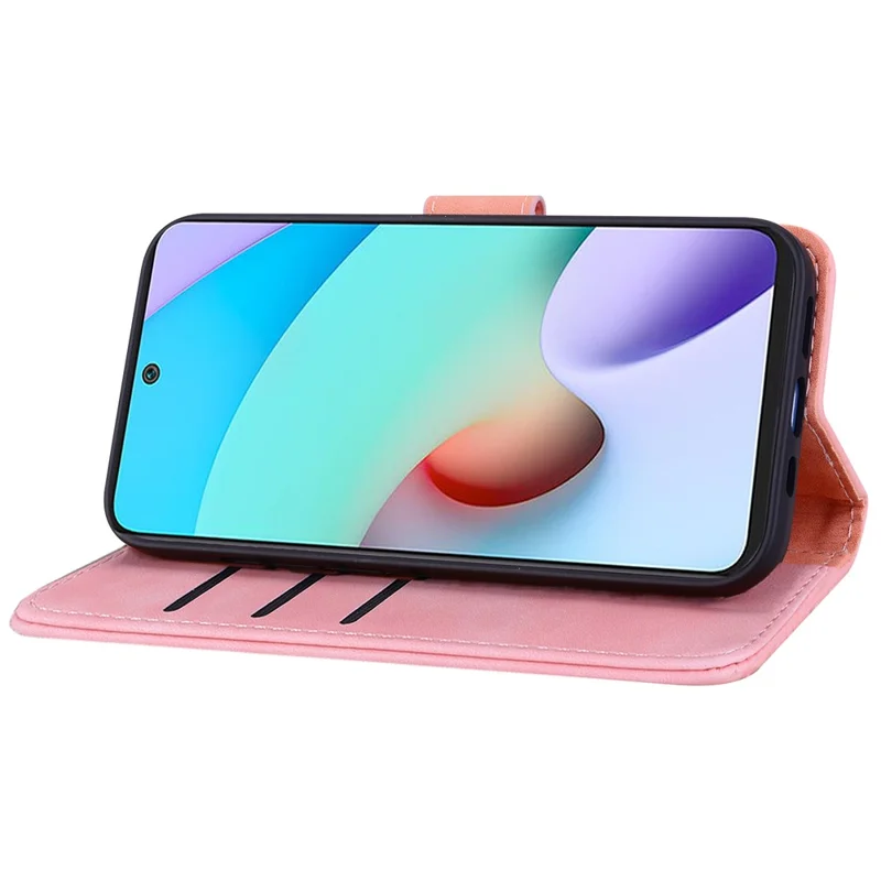Voor Xiaomi Redmi Note 12S 4G Flower Imprint Kalfsstructuur Telefoonhoesje Lederen Portemonnee Stand Cover - Roze