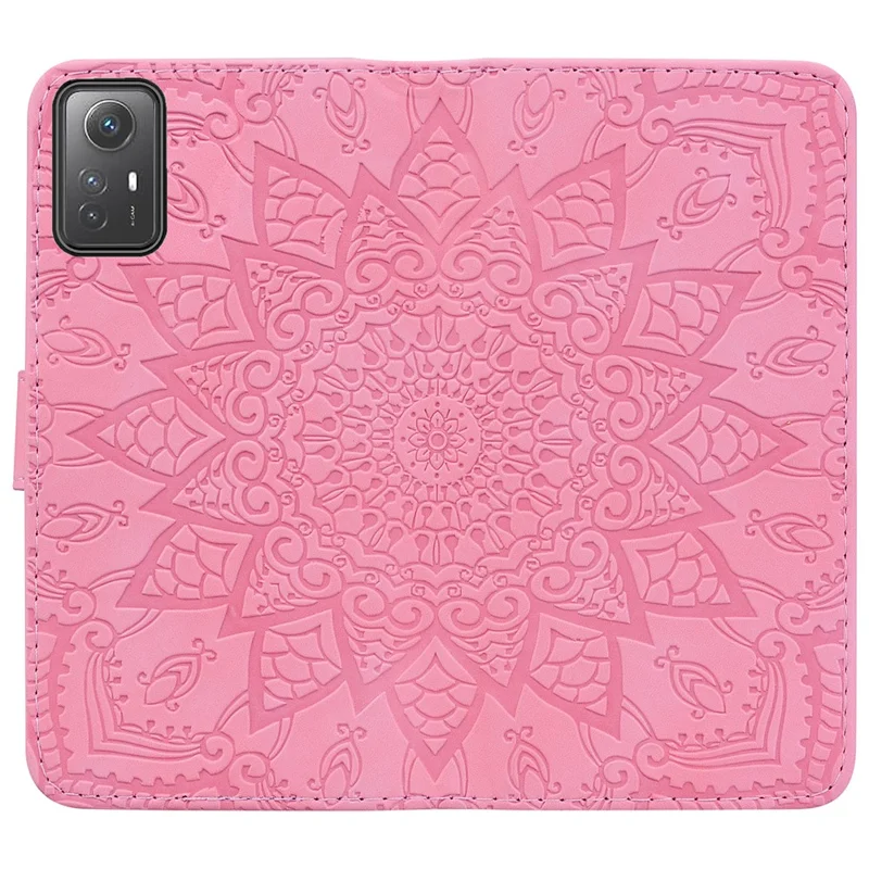 Voor Xiaomi Redmi Note 12S 4G Flower Imprint Kalfsstructuur Telefoonhoesje Lederen Portemonnee Stand Cover - Roze