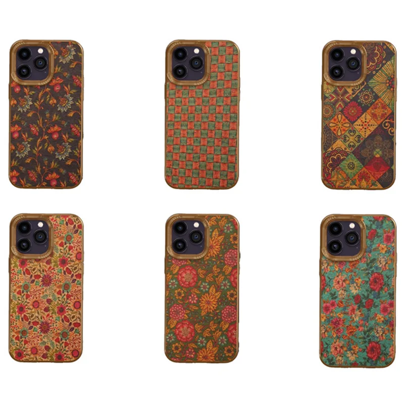 Flower Pattern Series for iPhone 12 / 12 Pro Electroplating Phone Case PU Leather Coated TPU+PC Cover - Black