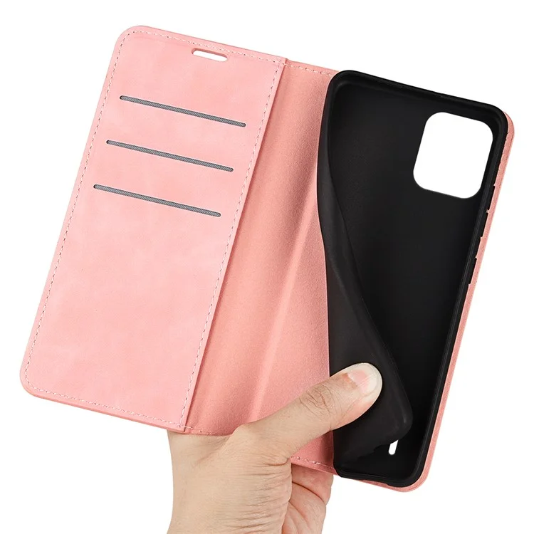 PU Leather Phone Case for Nokia C110 , Skin-touch Wallet Stand Phone Cover - Pink
