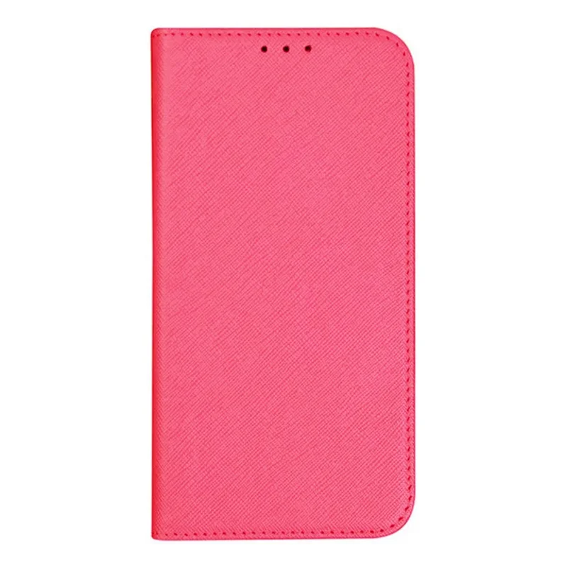 For iPhone 15 Pro PU Leather Stand Cover Cross Texture Wallet Flip Phone Case - Pink