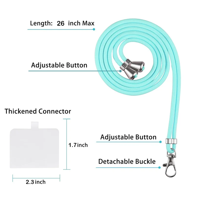 Телефон YB IMD Серии-5 Для Iphone 15 Объектив IML IMD TPU Phone Shell с Lanyard - Синий / Зеленый