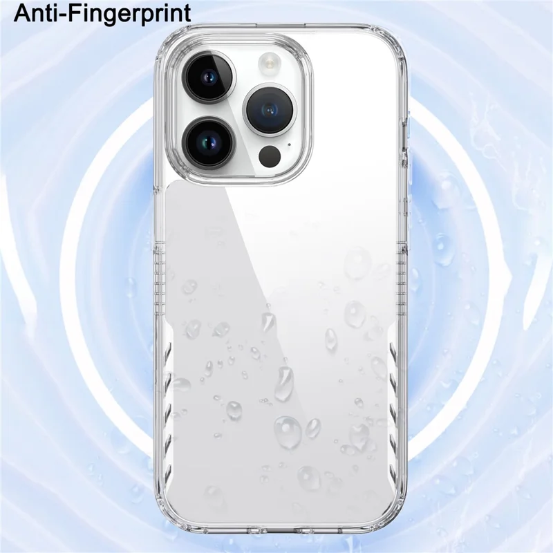 IPAKY For iPhone 15 Pro Shockproof Four Corner Phone Case TPU Frame Hard PC Back Cover - Transparent