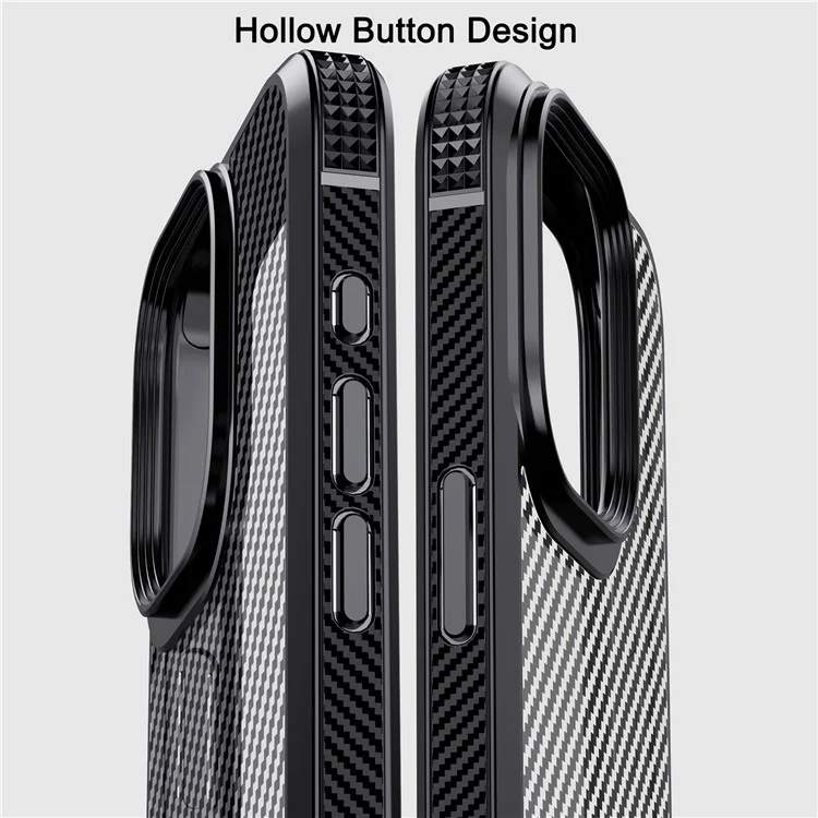 IPAKY Carbon Fiber Texture Phone Case für iPhone 15 Pro, TPU + PC Schutzhülle - Blau