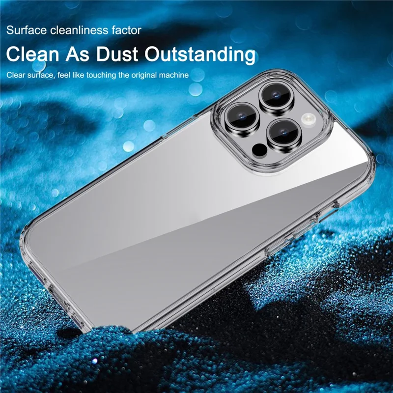 IPAKY Anti-drop Clear Phone Case for iPhone 15 Pro Max , TPU + PC Protective Phone Cover - Transparent Black