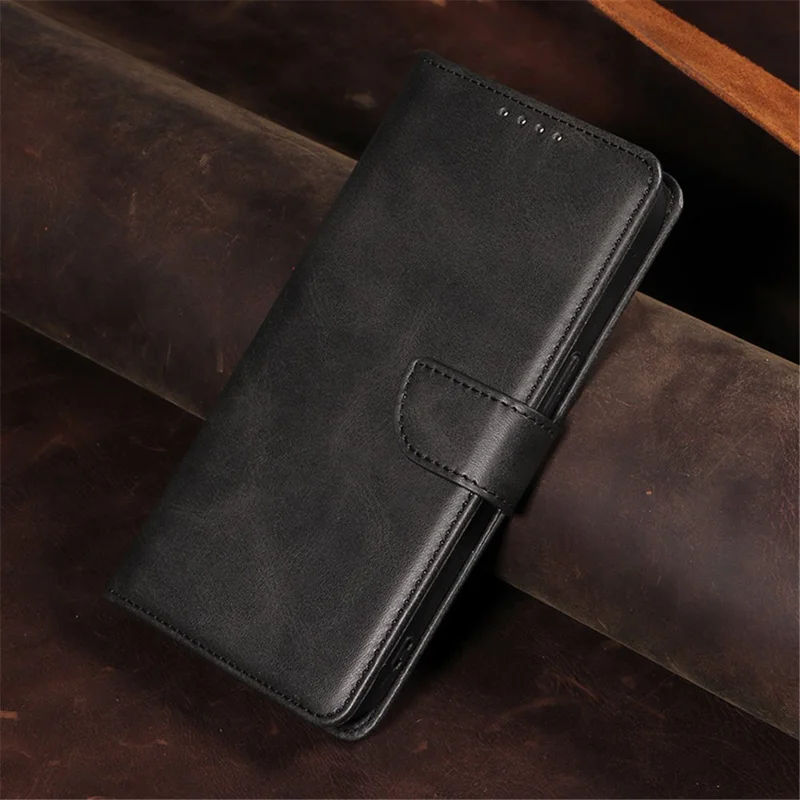 For iPhone 15 Pro Cell Phone Case Wallet Stand PU Leather+TPU Phone Cover - Black