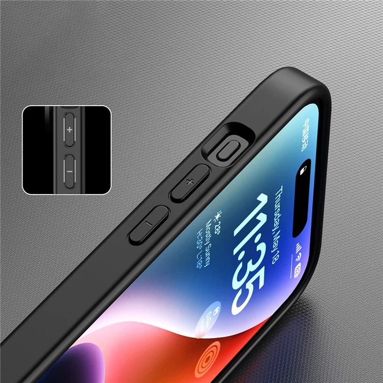 Mobile Phone Cover for iPhone 15 , Transparent PC Back + TPU Frame Protective Case - Black