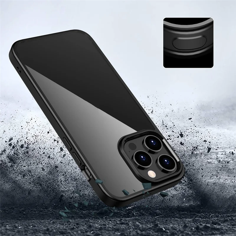 Mobile Phone Cover for iPhone 15 Pro , Transparent PC Back + TPU Frame Anti-scratch Case - Blue