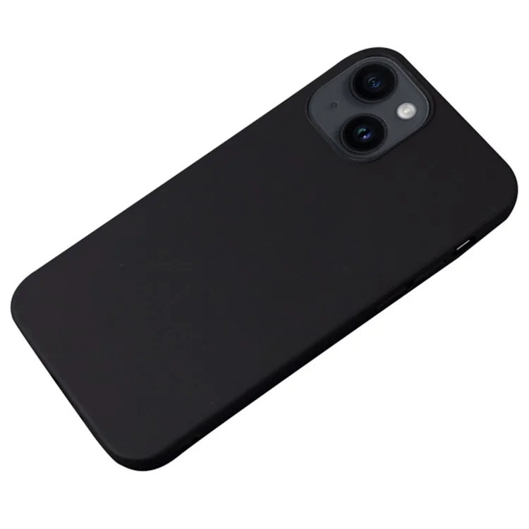 Pour iPhone 15 Plus Soft TPU Phone Case Matte Finish Coating Anti-Scratch Back Cover - Black